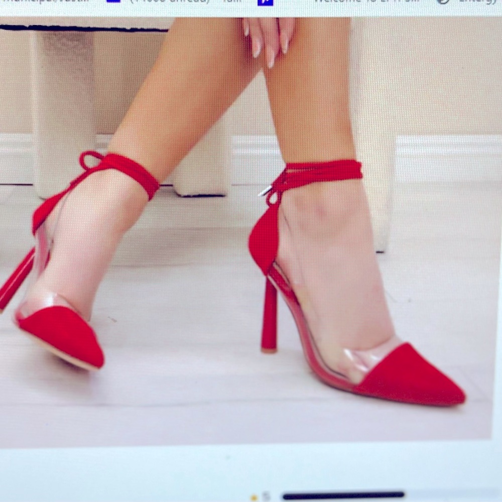 NWOT Pretty Red Lace up heels
